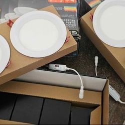 Commercial Electrical 
 Slim Baffle 6 in. Adjustable CCT Canless New Construction & Remodel IC Rated Dimmable LED Recessed Light Kit (4 PACK)