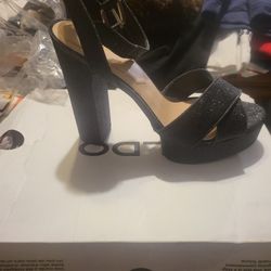 Size 9 Black/glitter Heels from Aldo