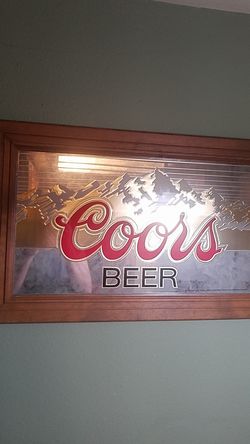 RARE vintage mirrored Coors Beer sign wall art