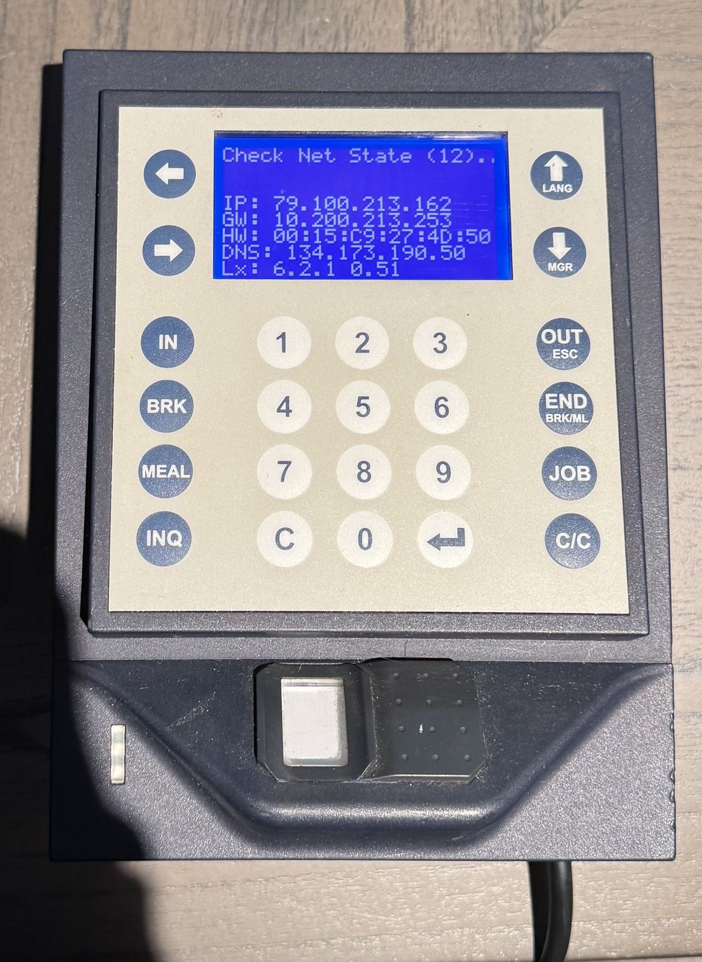 Finger Reader Time Clock Made In Germany DATA Model TLT3000