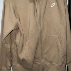 Nike Large Beige Hoodie Zip up New With Tags