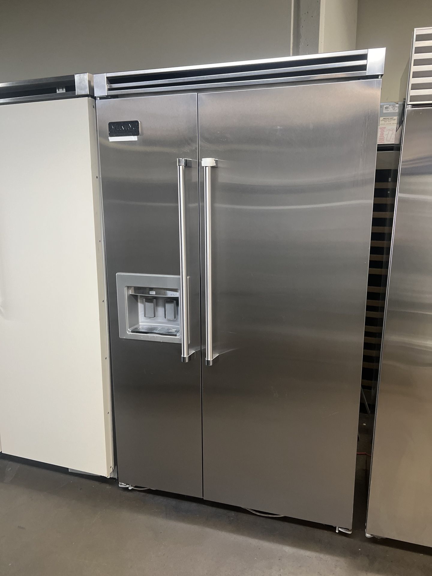 Viking 48”Wide Built In Stainless Steel Side By Side Refrigerator 