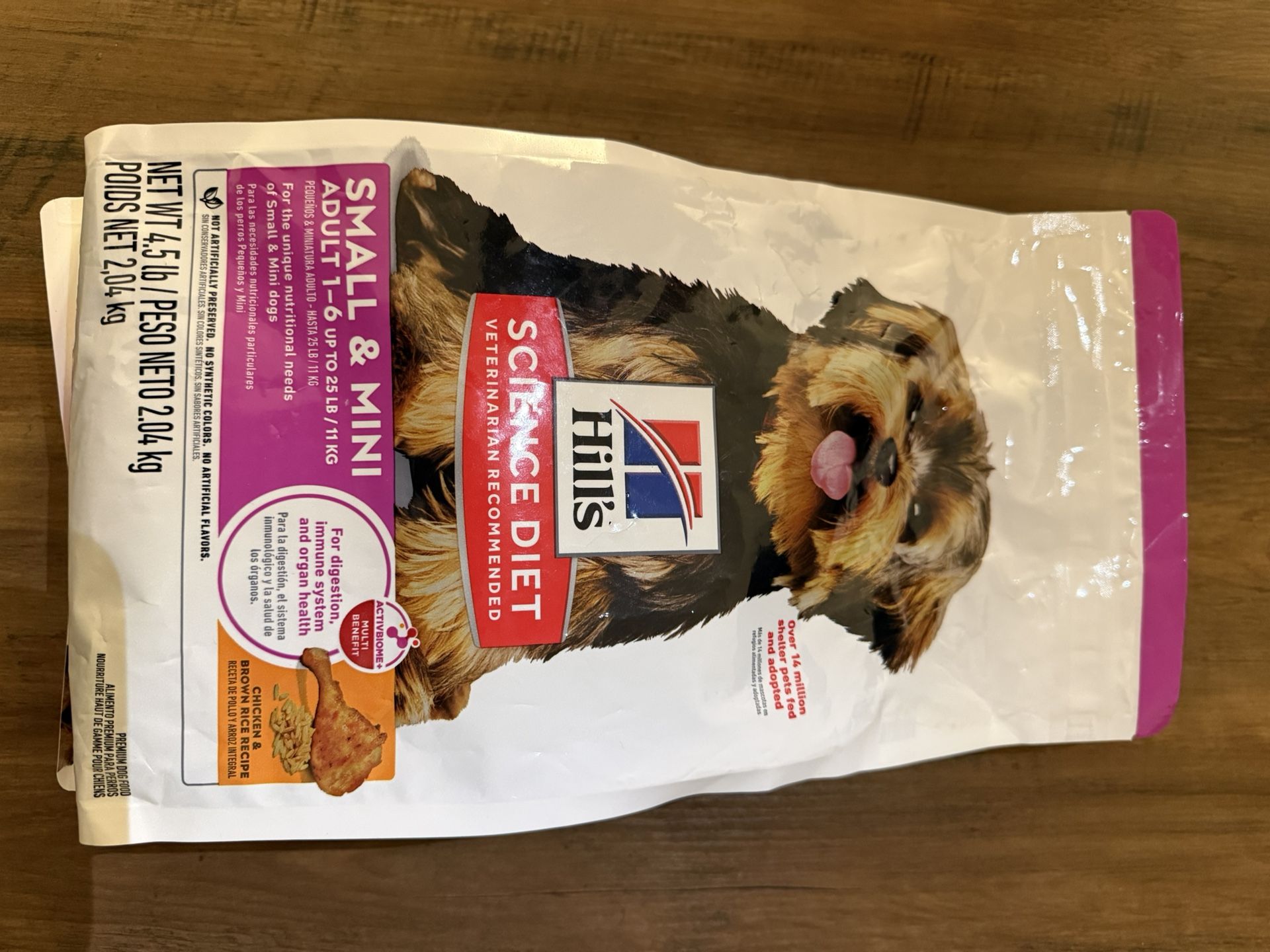 Hill’s Science Diet Small & Mini Dry Dog Food, Chicken & Brown Rice, 4.5 lb Bag