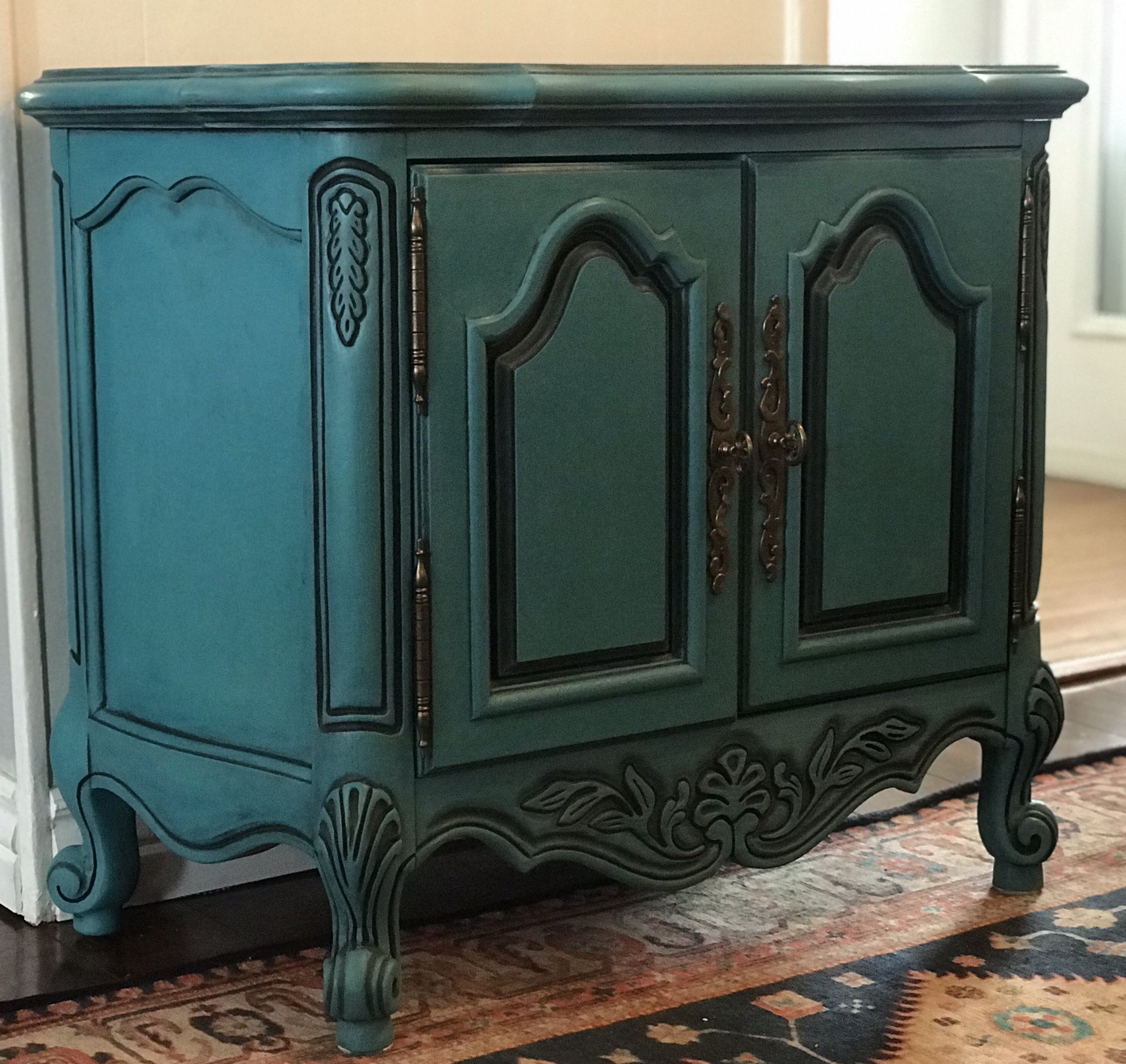Vintage Turquoise Accent Table