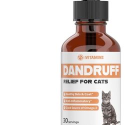 Cat Dandruff Treatment | Naturally Supports a Health Skin & Coat Health | Omega 3 for Cats | Cat Itchy Skin Relief | Allergy Relief for Cats | 1 fl oz