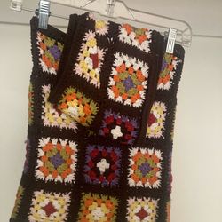 Crochet Granny Square Skirt & Top Set