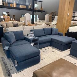 Modmax Ink 4 Piece Sectional with Double Ottoman