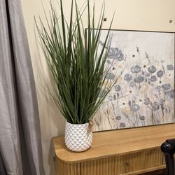 New Artificial Plant With White Ceramic Pot  