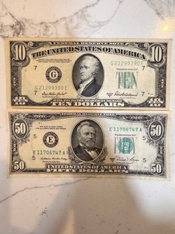1950 $10 and 1961 $50 Federal Reserve Notes
