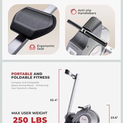 Sunny Health & Fitness Flip & Foldable Rower