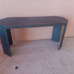 Vintage Mcm Entry Console Pencil Reed Table