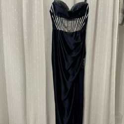 Blue Satin Dress