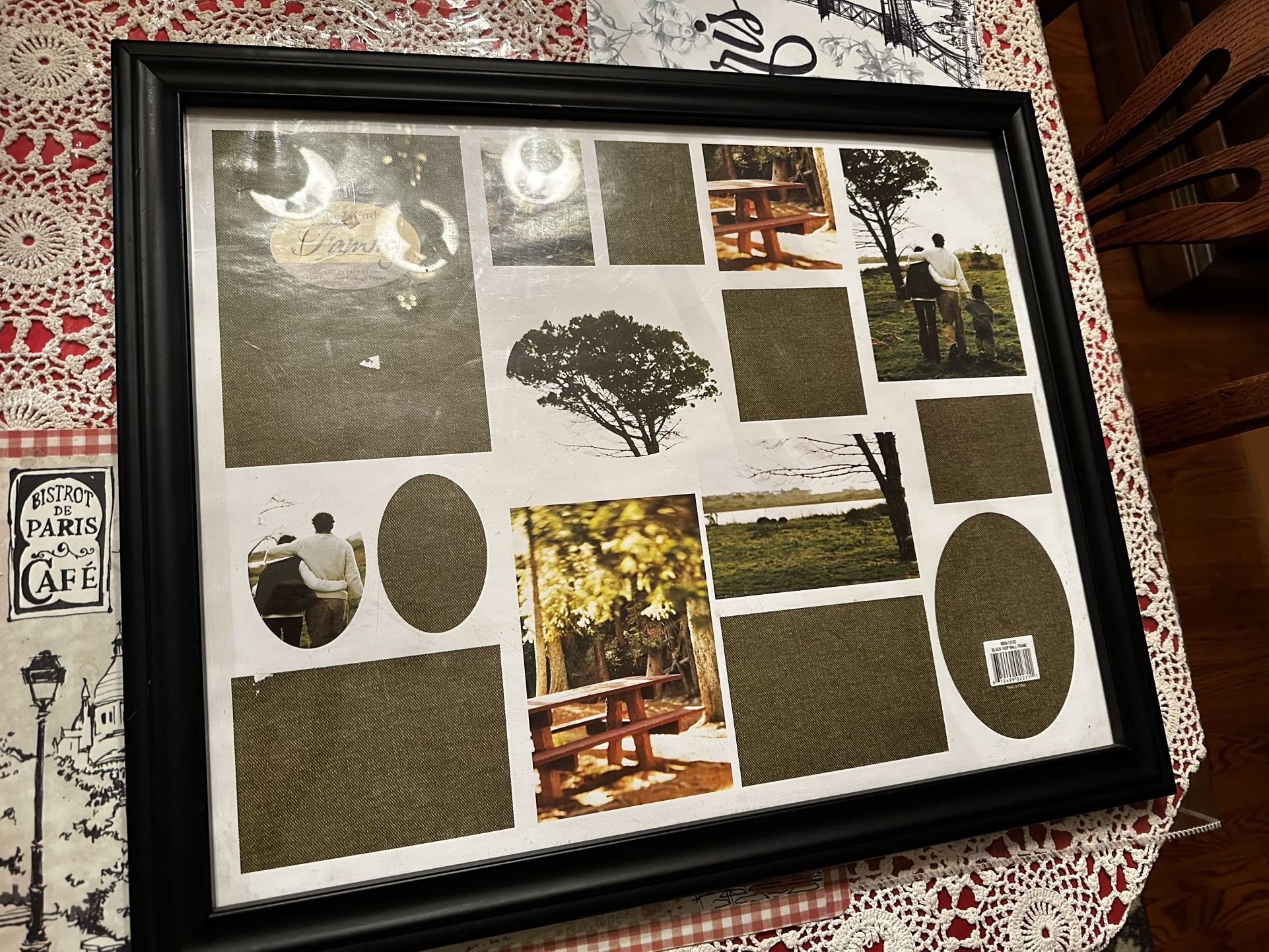 Black Multi-Photo Collage Frame 22” x 18” (holds 14 photos)