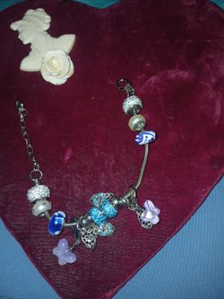 Silver snake  charm bracelet s
