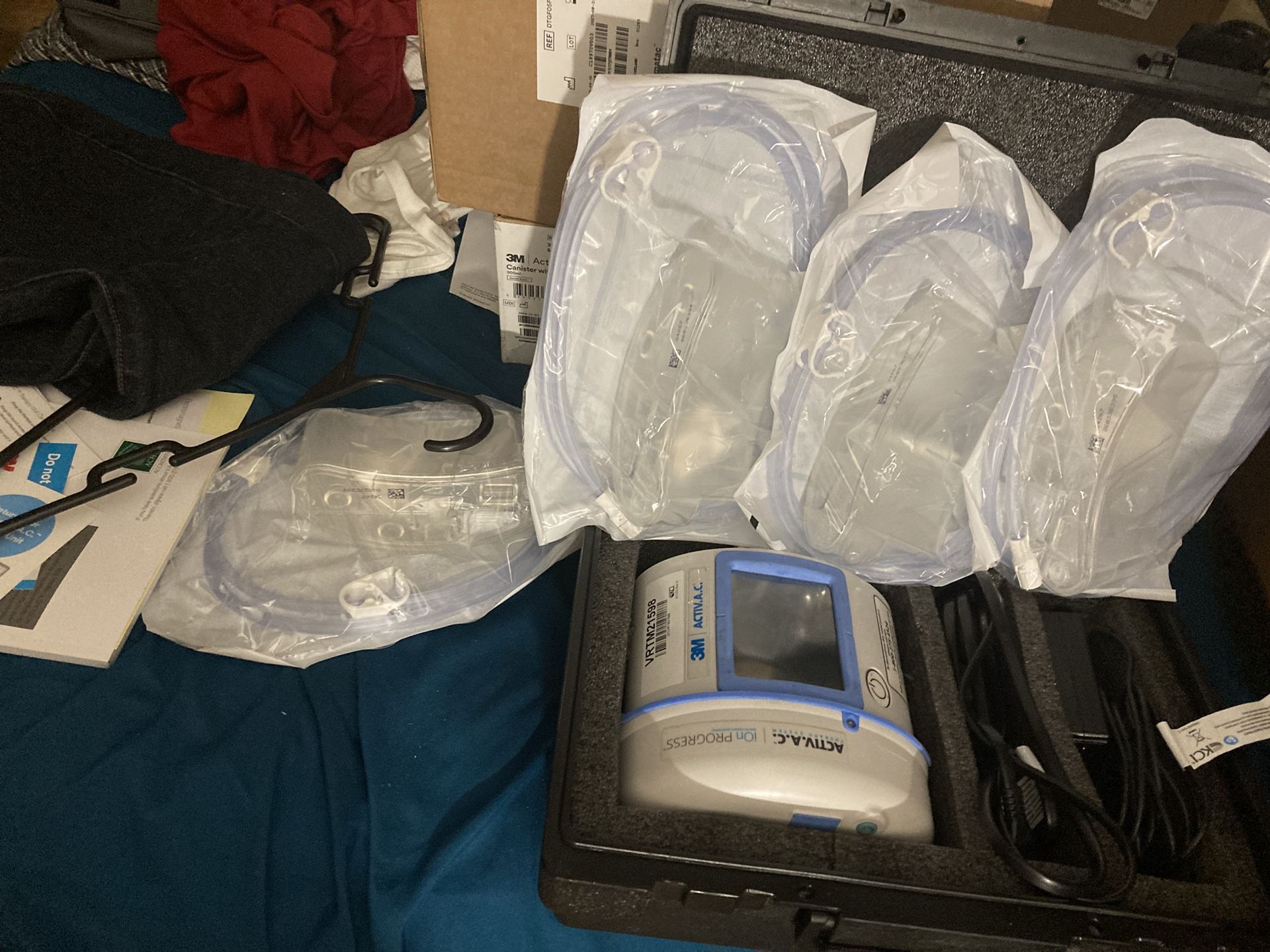 Wound Vac, four suction canisters and other medical