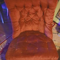 Hollywood Regency Mid Century Button Tufted Slipper Chair