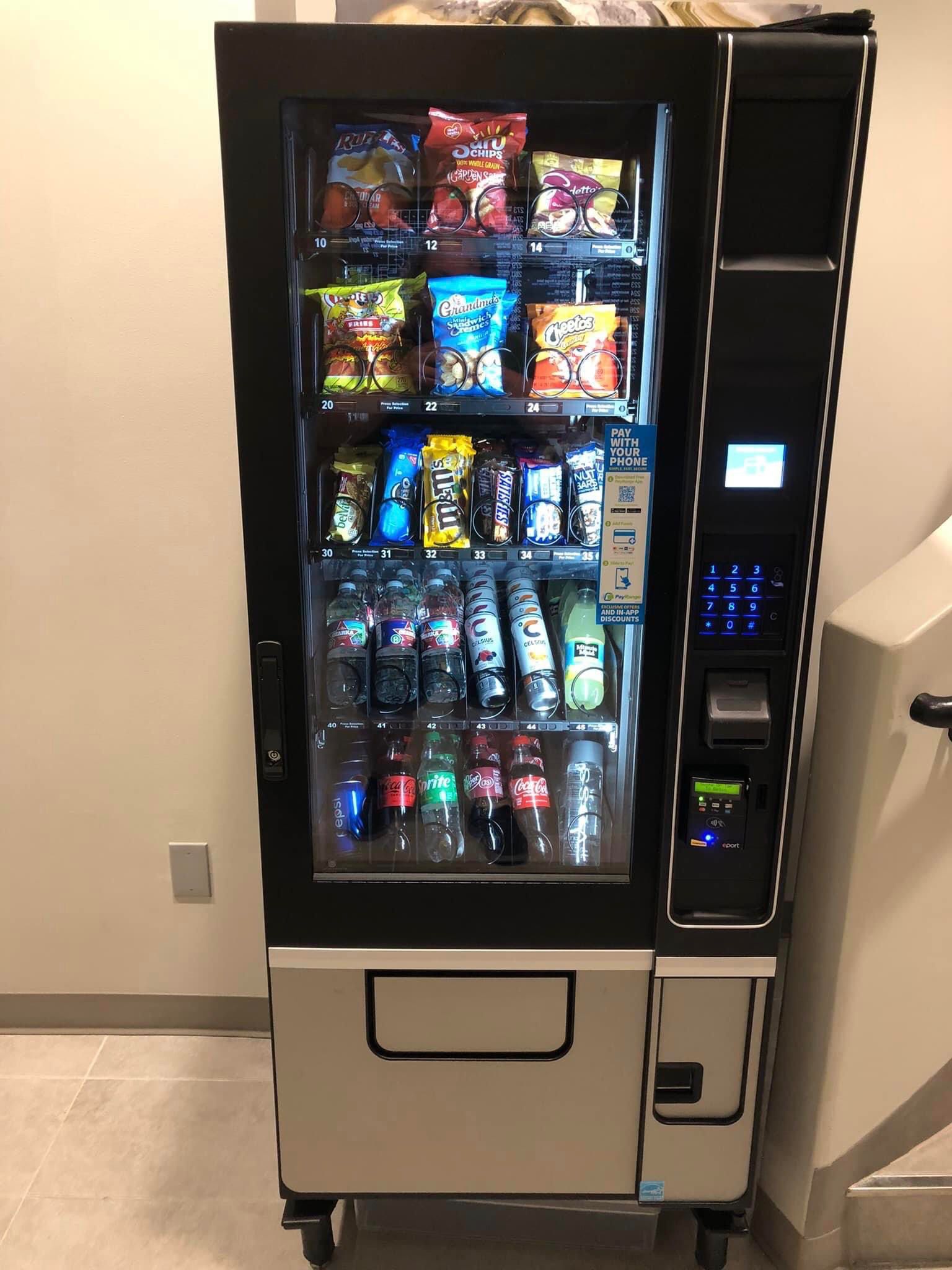 Mini-Refrigerated Snacks/Soda Combo Machine With Card Reader