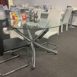 BLOWOUT FURNITURE SALE NOW (modern round glass dining table) 50% OFF