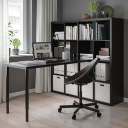 16 Cube Bookcase Organizer With Adjustable Desk NEW
