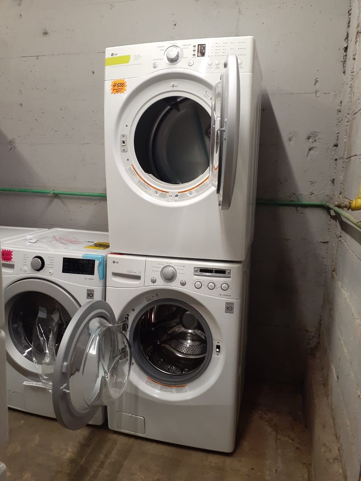 LG front load washer and dryer set working perfectly with 4 months warranty