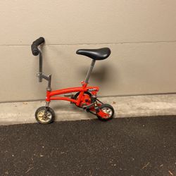 Rare Vintage RED Just Go RUNT Mini Stunt Bike Clown Circus Pocket