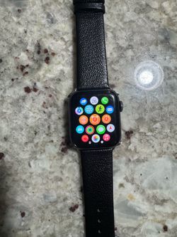 Apple Watch Series 6 w/ Charger + Brand New Leather Band
