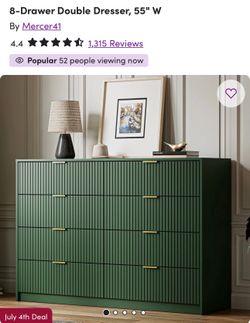 Green 8-Drawer Double Dresser, 55" W Brand new in the box!  $160