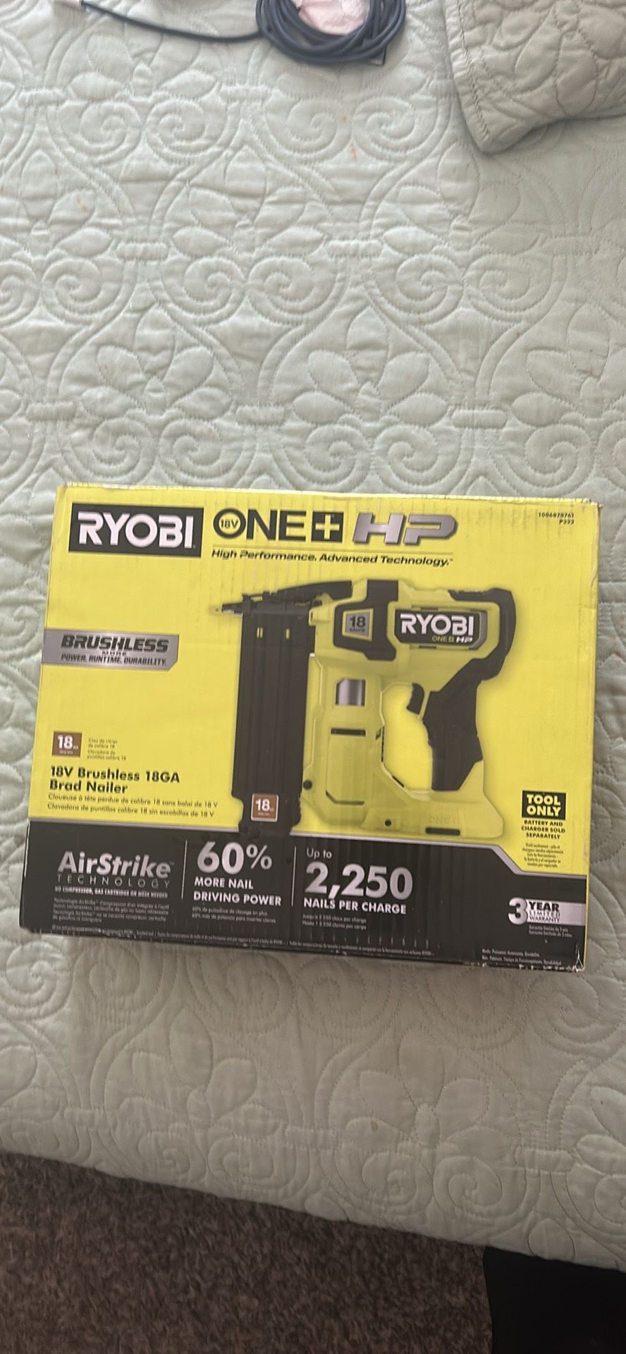 Ryobi 18V ONE+ HP Brushless Brad Nailer (Tool Only) – NEW Sealed