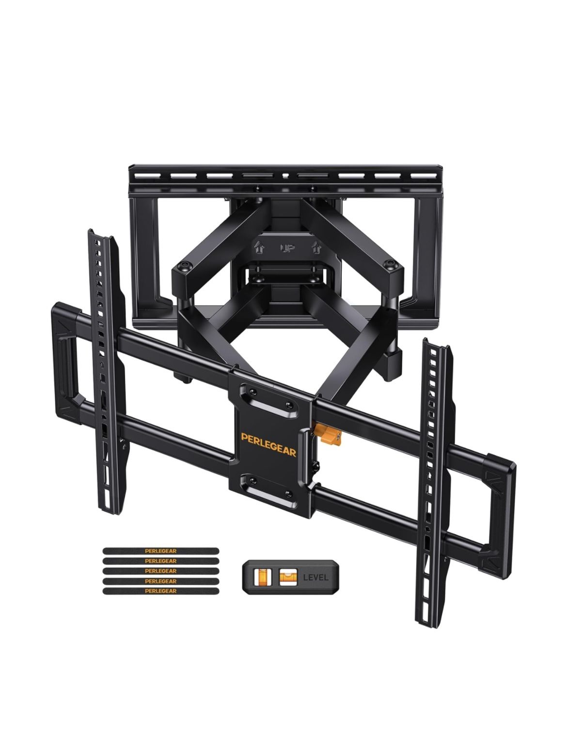 Perlegear UL Listed Full Motion TV Wall Mount for 42-85 inch TVs up to 132 lbs, TV Mount with Dual Articulating Arms, Tool-F🆕👍Reg. List Price $69.99