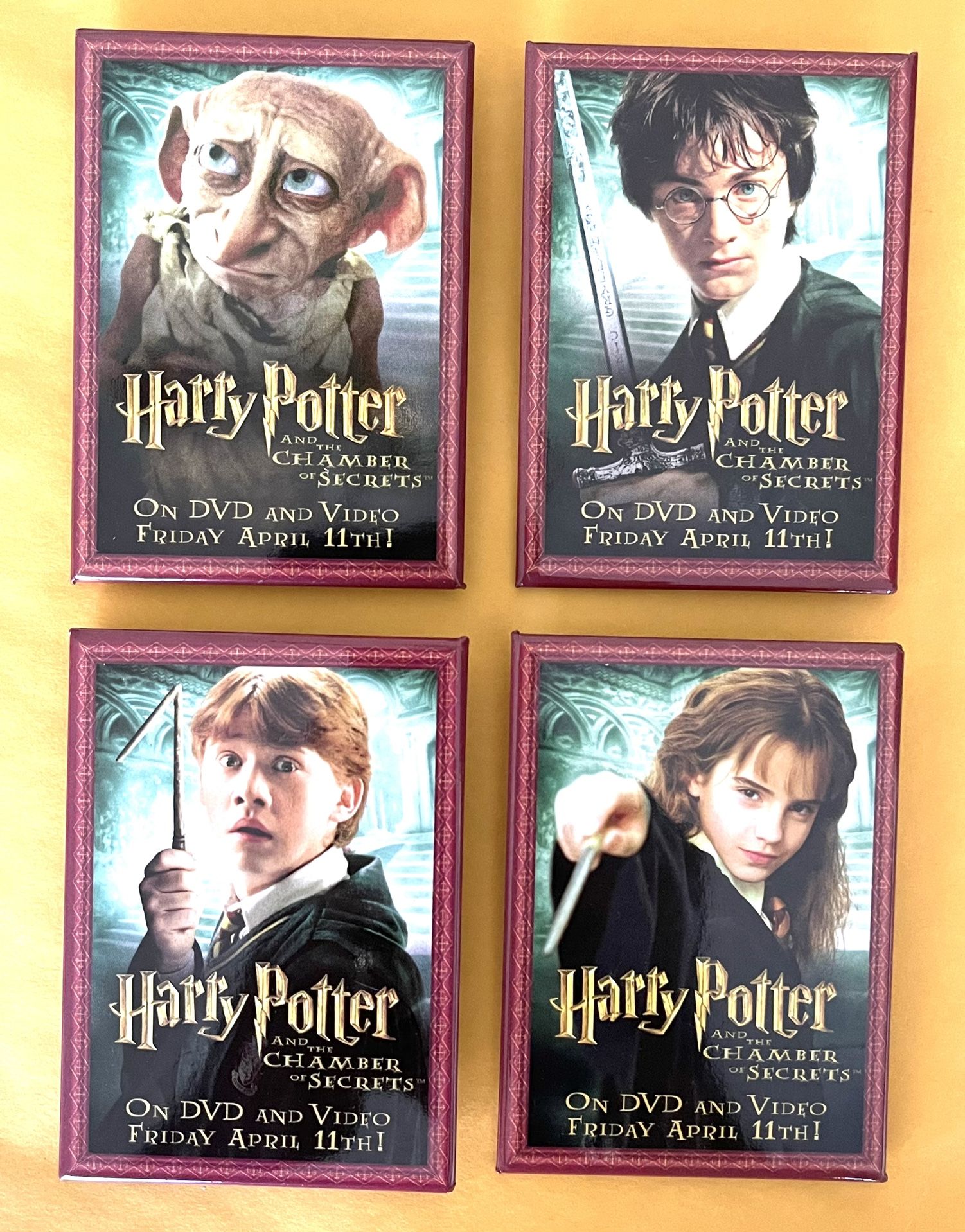 4 -2003 Warner Home Video Buttons From Harry Potter