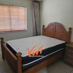 QUEEN MATTRESS WITH BOX SPRING 2PC. --BED FRAME ISN'T AVAILABLE