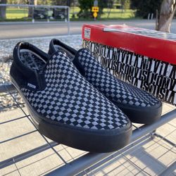 Vision Black Checkered Slip On Shoes / Vans Like 13