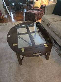 Cherry Butler's Tray table-EUC