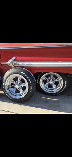 Rocket Rims & Bfgoodrich Tires 5 Lug Uni Lug Chevy Ford Dodge Toyota Tacoma Hot Rod Rims Rat Rod Oldschool Lowrider Bomb S10 Frame 