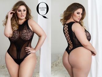 Sexy Plus Size Lingerie Fishnet Teddy Babydoll Bodystocking