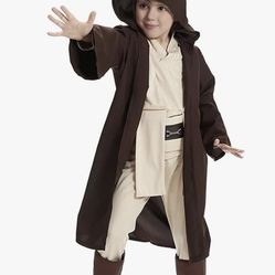 Boys Knight Costume Kids Halloween Cosplay Tunic Hooded Cape Sci-Fi Film Classic Robe Outfit