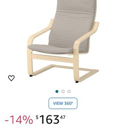 IKEA Poang Armchair Birch Veneer Knisa Light Beige chair