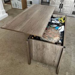 Coffee Table With Fold Out Tv Tray & Storage