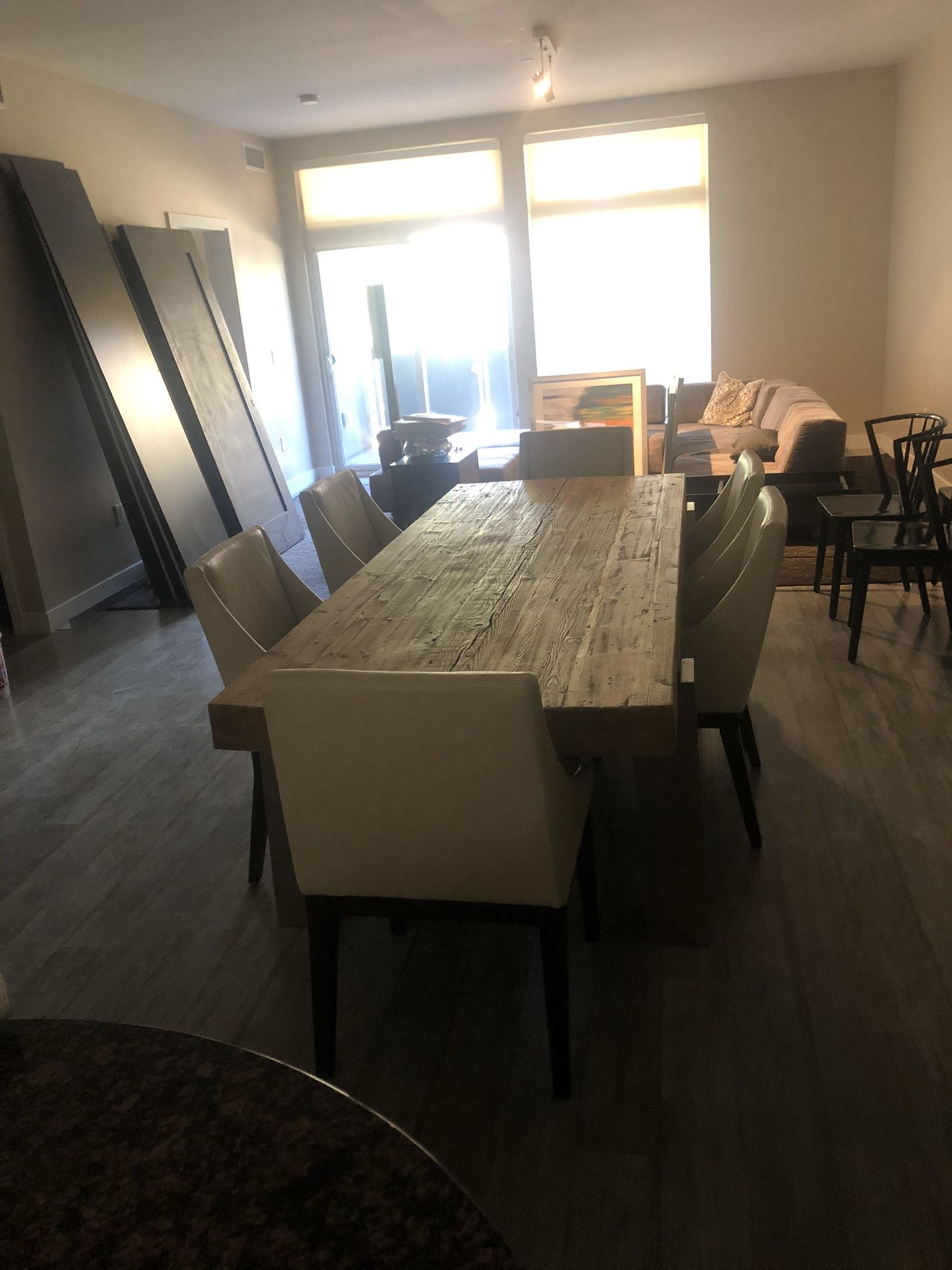Big wood table with 6 chairs $300 obo