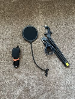 USB Mic + Pop Filter + Adjustable Boom Arm Stand
