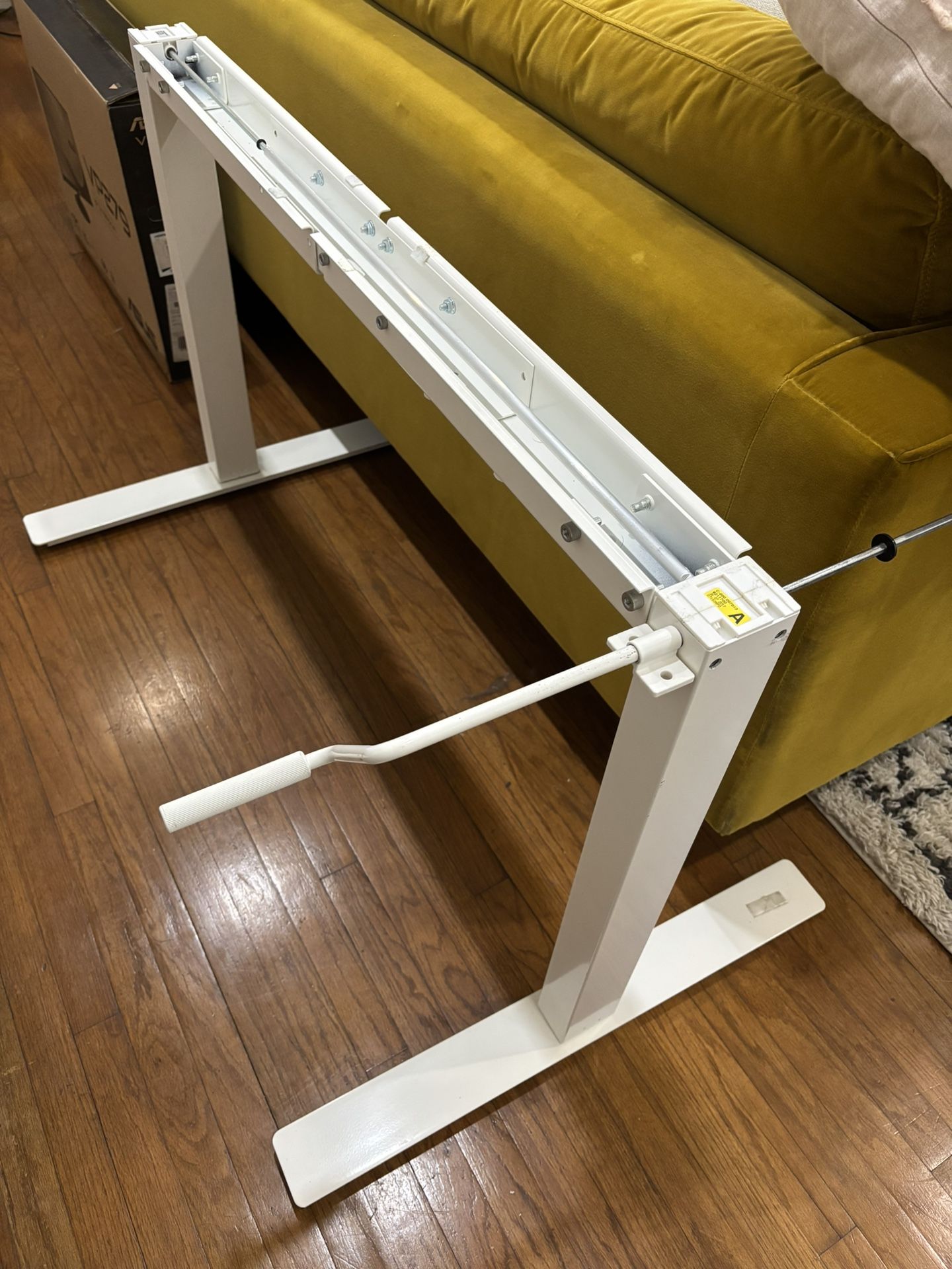 Standing Desk Legs (white, manual crank, desktop not included)
