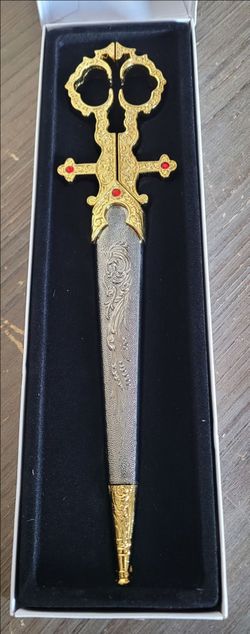 New Gold & Silver Renaissance Midevil Scissors Renaissance Scissors 10"