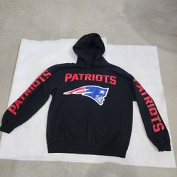 VINTAGE NFL GILDAN New England Patriots Hoodie Sweatshirt Black Unisex Size XL