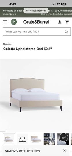 Crate and Barrel King Colette Bed