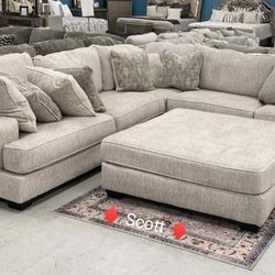 ❗Rawcliffe Parchment 3-Piece Sectional Oversized /Brand New Ashley 
