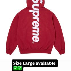 Supreme FW 25’ Satin Appliqué Hooded Sweatshirt Dark Red Size L
