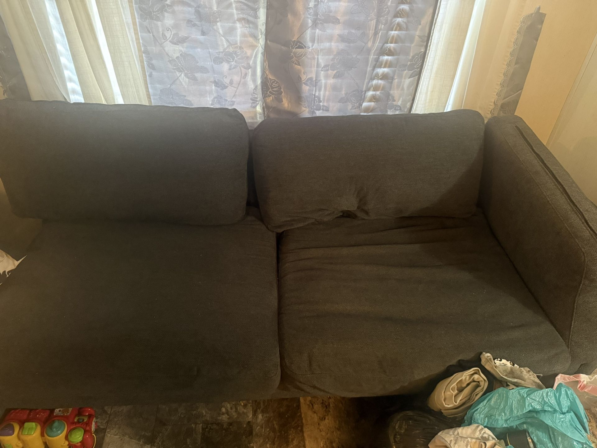 Gray Partial Sectional Couch
