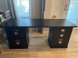 Pair of Pottery Barn Black Bedford Wooden Desks will separate