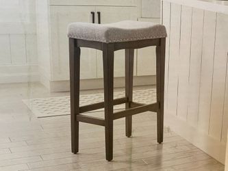 ALLEN ROTH NEW! Hoatley Grey Fabric Barstool
