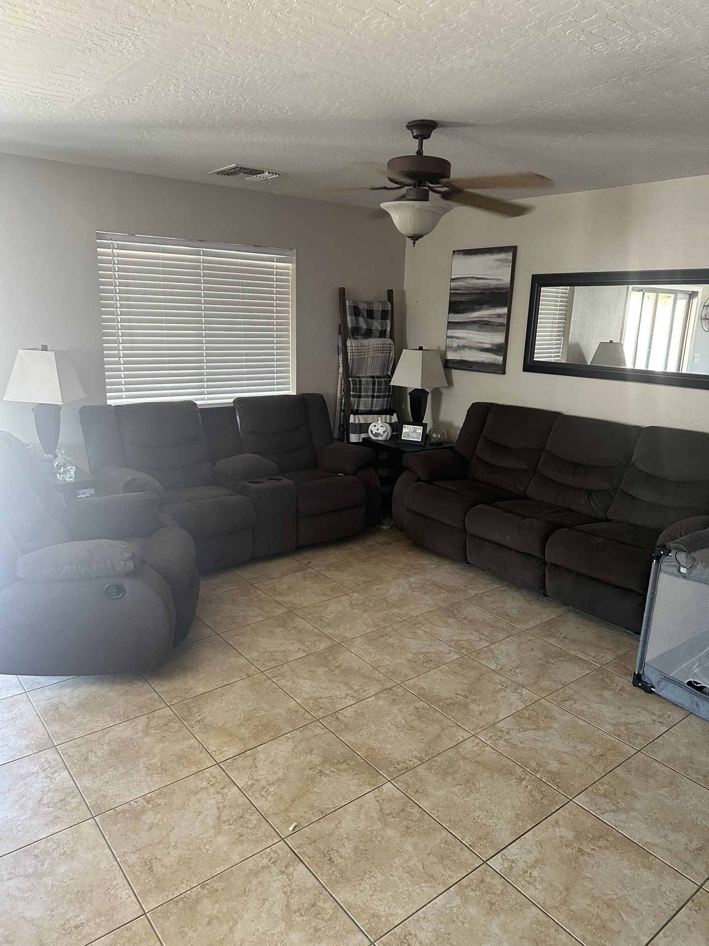 Couch, Loveseat, Recliner Set